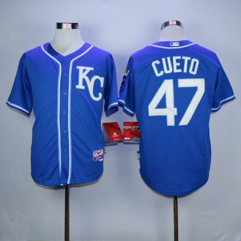 Men Kansas City Royals 47 Cueto Blue MLB Jerseys